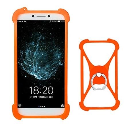 Lankashi Orange Silikon Schutz Tasche Hülle Case Ring Halter Ständ Cover Handy Etui Handyhülle Handytasche Für Nokia 6.1 2018