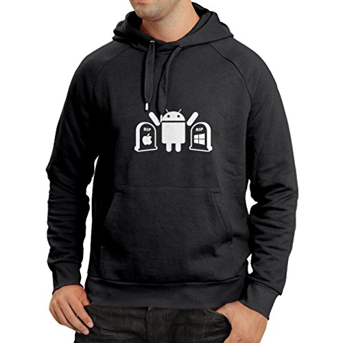 Hoodie The Winner is Android - Funny Gag Gifts, tech Gadgets Fan (Large Black White) - Thumbnail 2