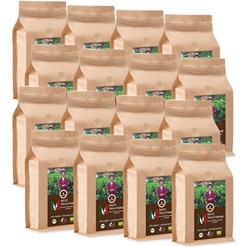 Kaffee Globetrotter - Bio Mexico Finca El Flamingo- 16 x 1000 g Fein Gemahlen - für Kaffee-Vollautomat, Kaffeemühle…