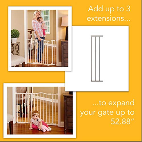 North States 3-Bar Extension for Arched Auto-Close Baby Gate with Easy-Step: Add one extension for a gate up to 45.63" wide (Adds 7.25" width, Gray)