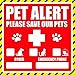 Please Save Our Pets Window Cling Sticker | Pet Alert (Pack of 4) by Sutter Signs