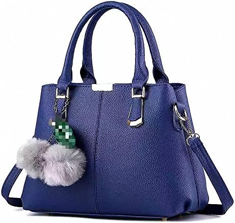 LgW Fashion Woman Top Leather Tote Handbag Leisure Shopping Shoulder Bag Purse (Blue)