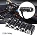 Qiilu DC 12V/24V USB 4 Way Car Cigarette Lighter Socket Splitter Power Charger Adapter Popular