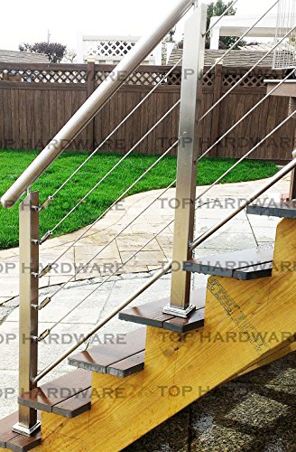 Stainless Steel 316 Grade Staircase Cable Railing Adjustable Tensioner Threaded Terminal End Fitting for 1/8" & 3/16" Cable on Round Post Or Square Railing Post (Satin Finish, 16-Pack) - Thumbnail 6