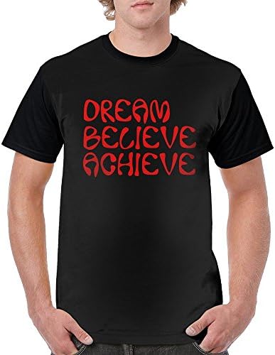 XuKai Dream Believe Achieve Men's Short Sleeve T-Shirt Casual Performance Shirt