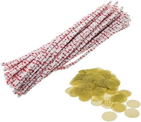Jeffirm 150 pieces 3/4 Tobacco Pipe Accessories Stainless Steel Screens Pipe Screens Filters Brass with 50 Pieces 6" Pipe Cleaners
