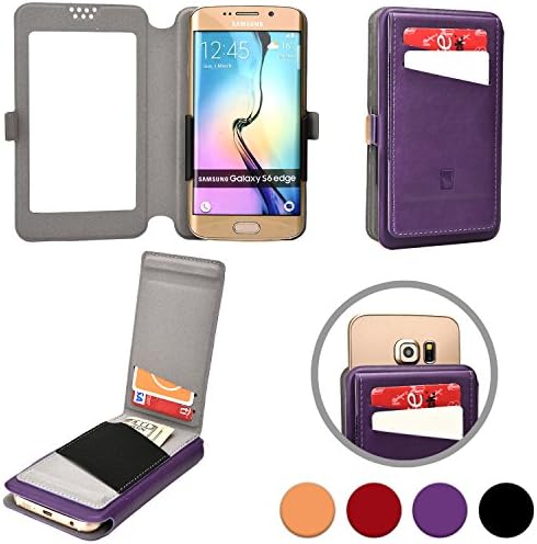 Cooper Slider Flip [Universal 5" Smartphone Wallet] Case for Gionee Ctrl V3 / Ctrl V4 / Ctrl V5 / Dream D1 Smartphone Wallet Case in Purple