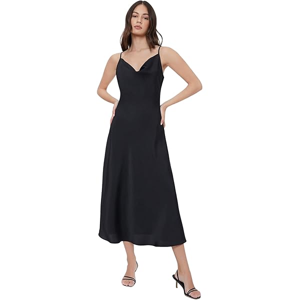 halter maxi dress open back Elegant Halter Charcoal Satin Maxi Dress Open Back Tie-Up M / Charcoal main image 1