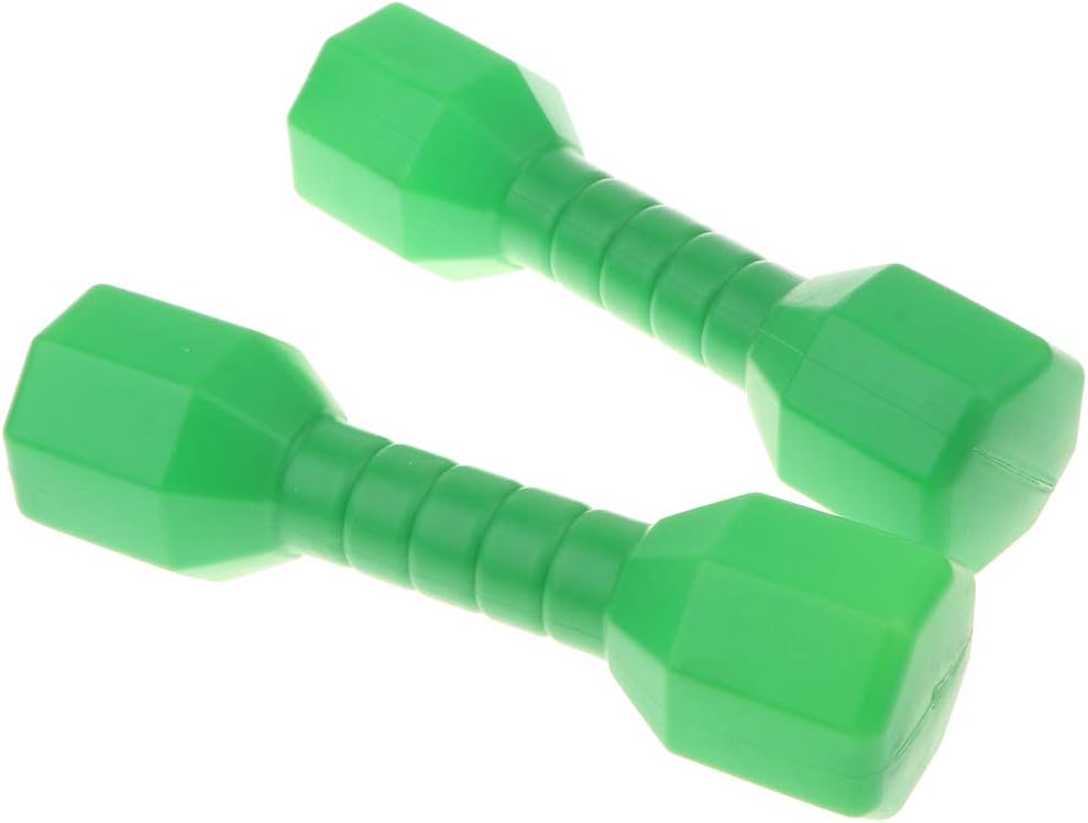 SaniMomo 2 Pieces Plastic hollowDumbbells Great Toys For Kids Children Outdoor Sports Fun, Dancing Props, And Etc Green