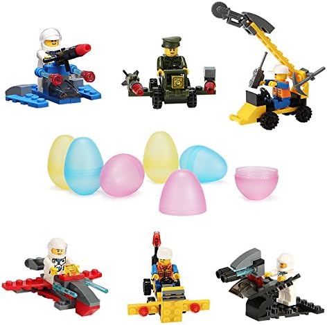 VFunix Minifigures Building Blocks Construction Toys, Variety Educational Blocks with Carrying Egg - 12 Pack