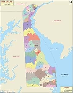 Amazon.com : Delaware Zip Code Map - Laminated (36" W x 45" H) : Office