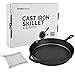 Henley Kitchen - Pre-Seasoned Cast Iron Skillet - 12 Inch - Classic Cast Iron Frying Pan with Stainless Steel Cast Iron Cleaner