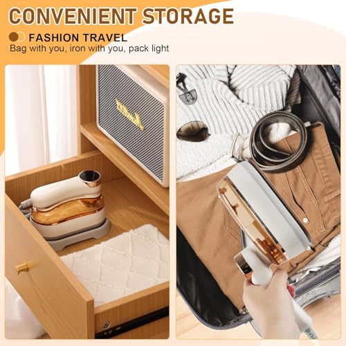 TERRIFI Steamer for Clothes, 1200W Foldable Handheld Travel Steamer, Mini Steam Iron, Fast Heat Up, Portable Garment Steamer for Home and Travel, 180ml Water Tank, White