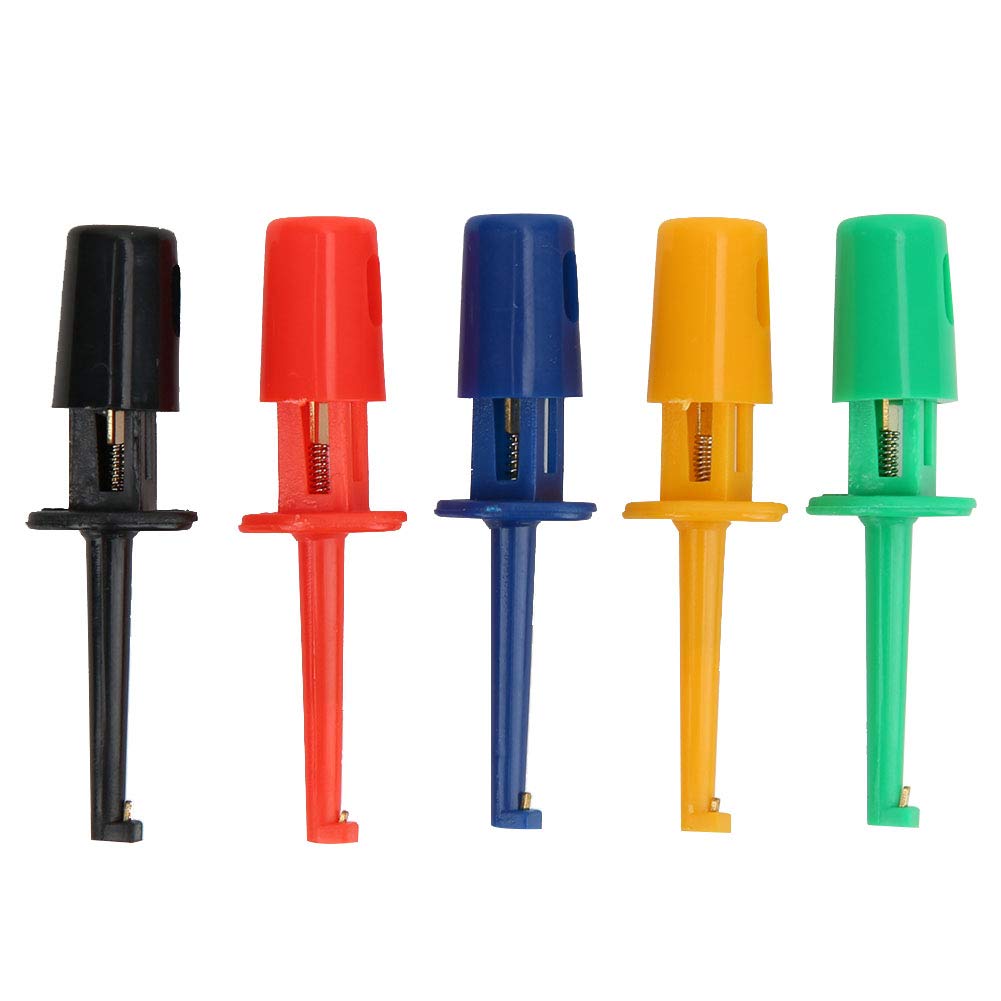 Single Hook Clip Test Probe Set Test Colorful Probe 20Pcs High Reliability Test Hook Multimeter Accessories for Electrician for Electronic Testing (Small test hook)