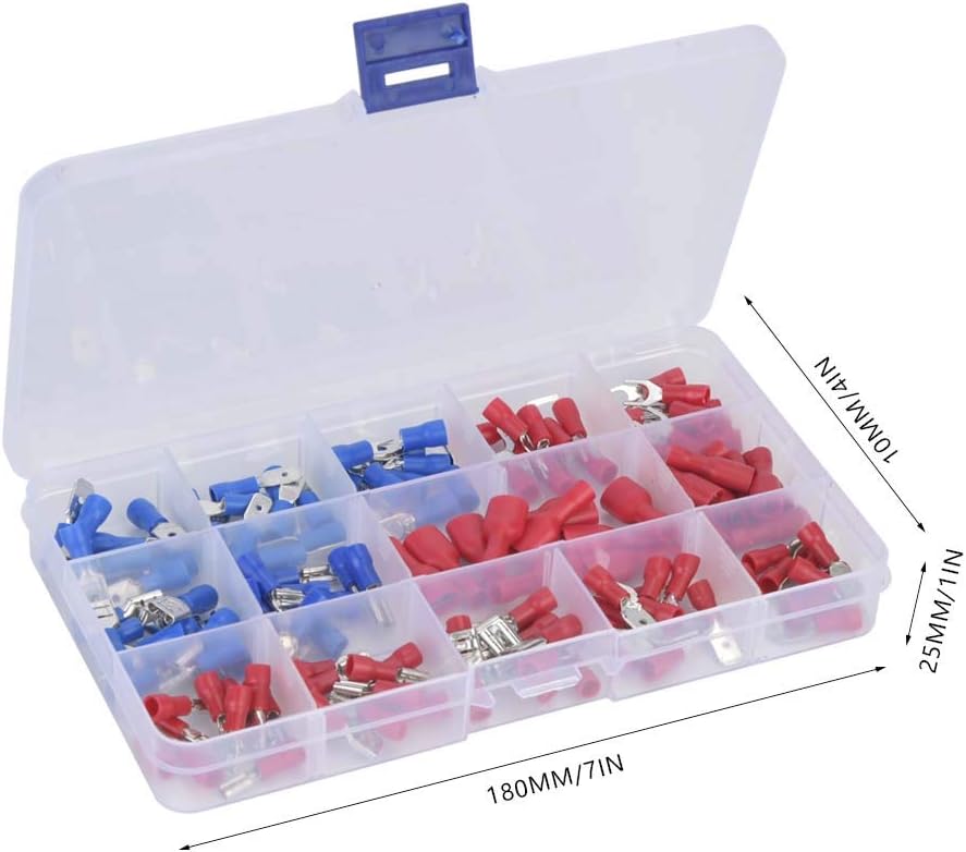 140pcs Insulated Electrical Wire Terminals, Wire Connector Kit ...