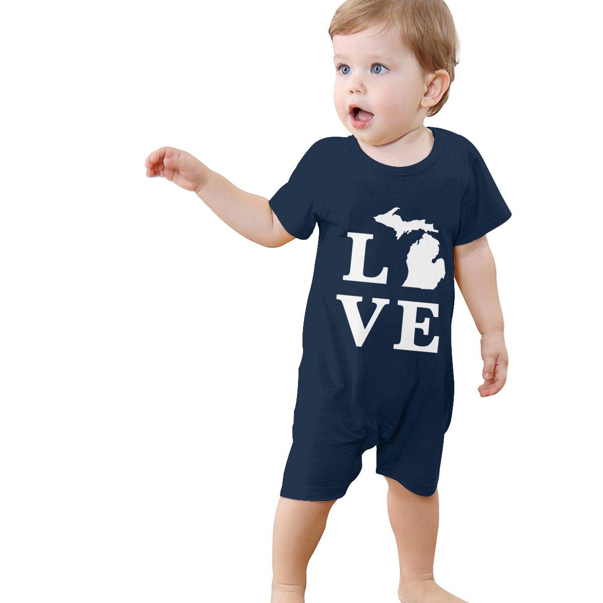 Michigan Love Baby Girl Short Sleeve Bodysuit Organic Coverall 0 24 Months