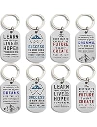 (12-Pack) Motivational Keychains with Inspirational Quotes - Wholesale Bulk Keychains for Corporate Office Gifts, Thank You Appreciation Gifts for Staff, Small Bulk Gifts for Coworkers and Employees