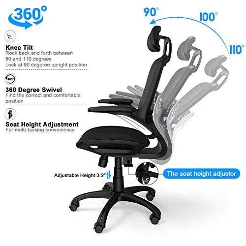 Komene Office Chair Ergonomic Home Desk Chair High Back Mesh Executive