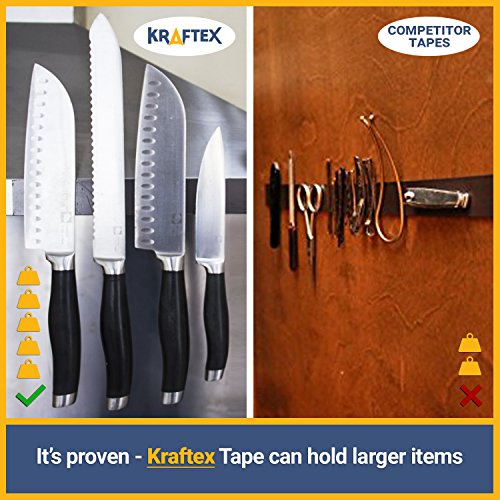 Kraftex Tape [5pk, 1ft x 160mil] Strips with Adhesive