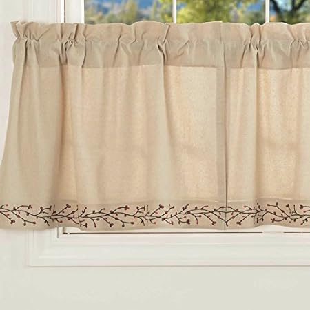 Amazon Com Piper Classics Twig Berry Vine Tier Curtains 24