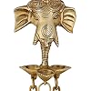 Handmade-Brass-Lord-Ganesha-Wall-Hanging-Puja-Idol-with-3-Diyas-and-Bells