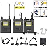 Saramonic UwMic9 96-Channel UHF Wireless Lavalier Microphone System Two Transmitters and One Receiver for DSLR & Camcorder Video
