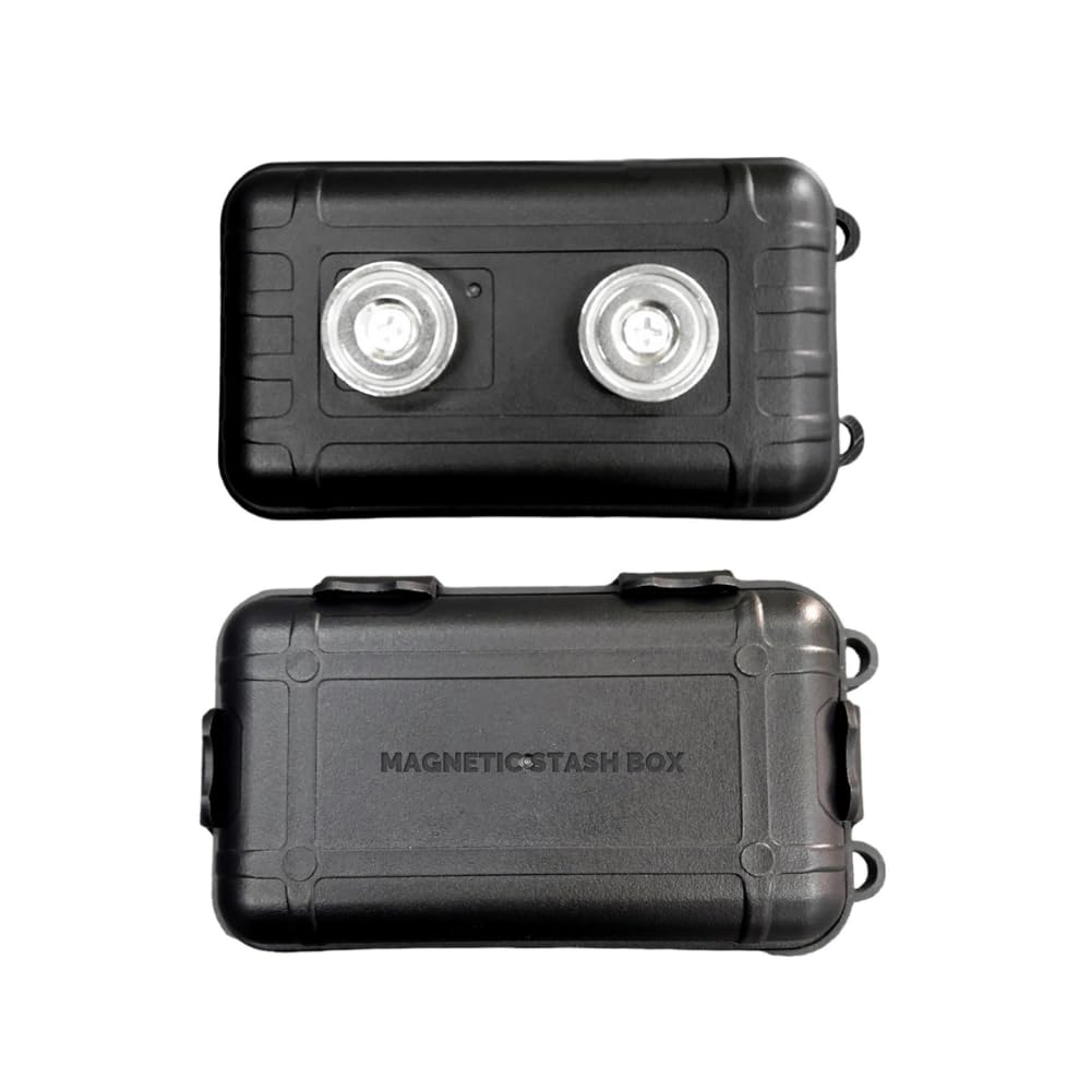 Durable and Strong Magnetic Stash Safe Box, Hidden Storage Box, Car underbody Magnetic Stash/Storage Box, Hiding Keys, Valuables, Cash Stash (Black, Small)