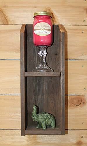 Amazon.com: Small Wooden Wall Hanging Candle Holder Shelf ... on Shelves For Candle Displays id=29578