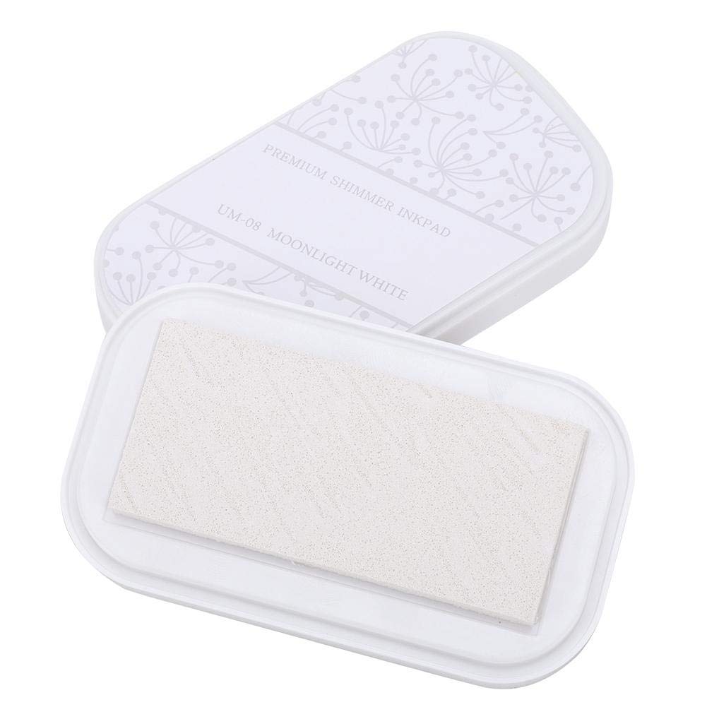Ink Pads for Stamping, Ink Pads DIY Hand Stamping Ink Craft for Baby Rubber DIY Coloring Stamps Book Paper Wood Fabric(Moon White)