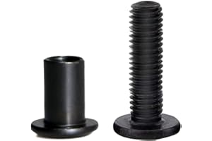 Aopin Chicago Binding Screws Binding Post Scrapbook Photo Albums Screw Post Fit for 5/16"(8mm) Hole Dia, Male M6x30mm Belt Buckle Binding Bolts for Binding Leather Saddles Purses Belt, Black, 5 Sets