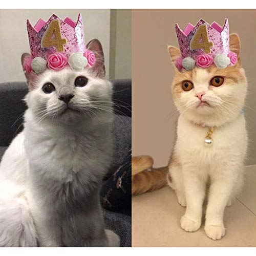 POSAPET Crown Dog Birthday Hat Reusable Doggie Birthday Party Hat for