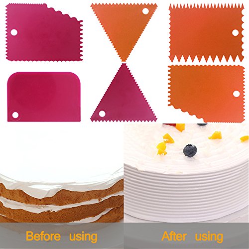 image for DaKuan Cake Scraper Smoother Tool Set, 12 pcs Cake Smoothing Cutter Pl