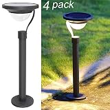 Twinkle Star 50 Lumens 42X Brighter Solar Path Lights Solar Garden Lights Solar Landscape Lights Outdoor for Lawn Patio Yard Driveway, Matte Black, 4 Pack