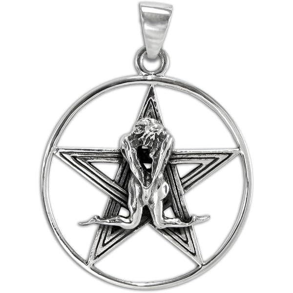 Moonlight Mysteries Sterling Silver Oak Tree Pentacle Pendant - 1.25 Inch Diameter