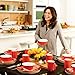 Rachael Ray Dinnerware Round & Square 4-Piece Stoneware Fruit Bowl Set, Red, 10-Ounce