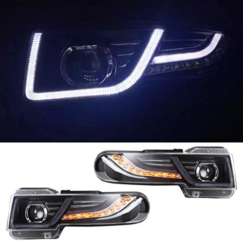 OLANMUS Tail Lights LED Halo Projector Brake Turn Signal Lamp With Grille For 2007-2014 Toyota FJ Cruiser Pair Set