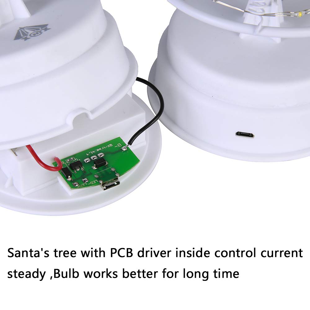 HONESTY Mini Christmas Trees 10Inch 40LED,Decorative Lights for Home/Decoration/Party/Wedding, USB or Battery Powered, Warm White Mini Lamp, Inside White S