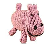 Oriental eLife Dog Toy for Aggressive Chewers, Cotton Chew Teeth Cleaning Rope Toy for Small to Medium Pet Dogs, Hippo