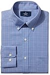 Buttoned Down Men's Classic Fit Button-Collar Non-Iron Dress Shirt, Blue/Pink Plaid, 14.5" Neck 32" Sleeve