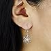 925 Sterling Silver Small Snowflake Charm French Hook Drop Earrings