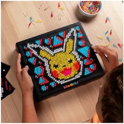 Pokémon Lite-Brite - Mesa de desenho luminosa LED com cores - Brinquedo luminoso para crianças