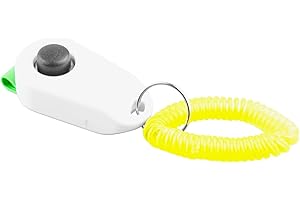 Dog Training Clicker, Interactive Squeaky Comfortable Universal Training Clicker Ring for Dogs Cats Small Oval Shape Finger R