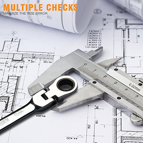 Xilko 6Pcs Metric Ratcheting Combination Wrench Set Handle Spanners Hand Tools 8-13mm
