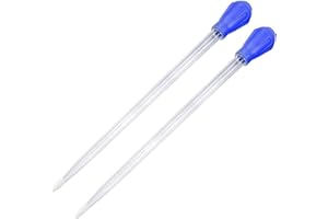 Gostur 17.7inch Aquarium Siphon/Fish Feeder/Tank Cleaner/Coral Feeding Tube/Water Changer/Waste Remover Clean Tool/Gravel Cleaning/Aquatic Long Pipette Syringe/Axolotl Reef Accessories (2 Packs)