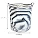 NKTM Collapsible Cylindric Laundry Storage Bucket Basket Hamper for Bedroom Bathroom Kitchen Pantry Nursery Dorm Closet (Blue)