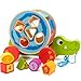 COSSY Wooden Shape Sorter Pull Toy - Wooden Alligator Puzzle for Toddler Learning Walk-A-Long Push & Educational Toy for 1 Year Old