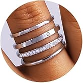 Vigamen 4-Pack 14K Gold Plated Stackable Rings for Women,Cubic Zirconia Simulated Diamond Oura Stack Rings for Oura Ring Gen 4/Oura Ring Gen 3,Dainty Trendy Statement Stacking Rings Set Size 5-10