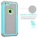 Tekcoo for iPhone 5C Case, [Tmajor Series] [Turquoise/Grey] Shock Absorbing Hybrid Impact Defender Rugged Slim Case Cover Shell for iPhone 5C Hard Plastic Outer Rubber Silicone Inner