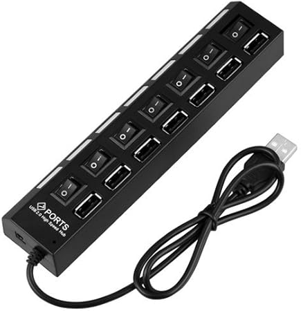 DTOL 7-Port USB Hub with ON/OFF Switch 