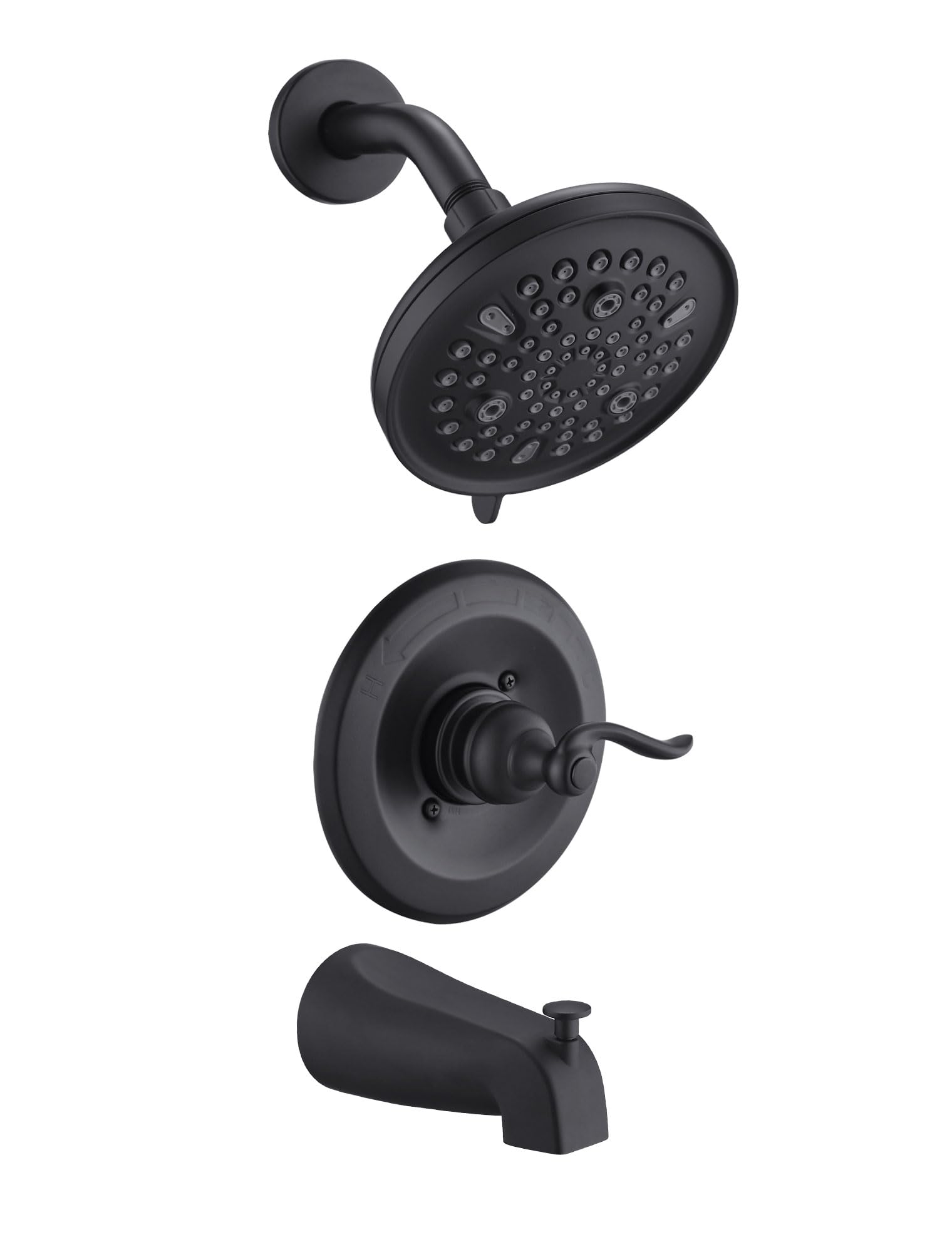 Photo 1 of ***MISSING VALE*** Replacement 9-Setting Shower Faucet Tub Trim Kit for Delta 13/14 Series, with 5.5" Multi-Function High-Pressure Shower Head, Matte Black (Valve Not Included)